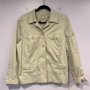 L.L. Bean 100% cotton khaki‎ button lightweight coat